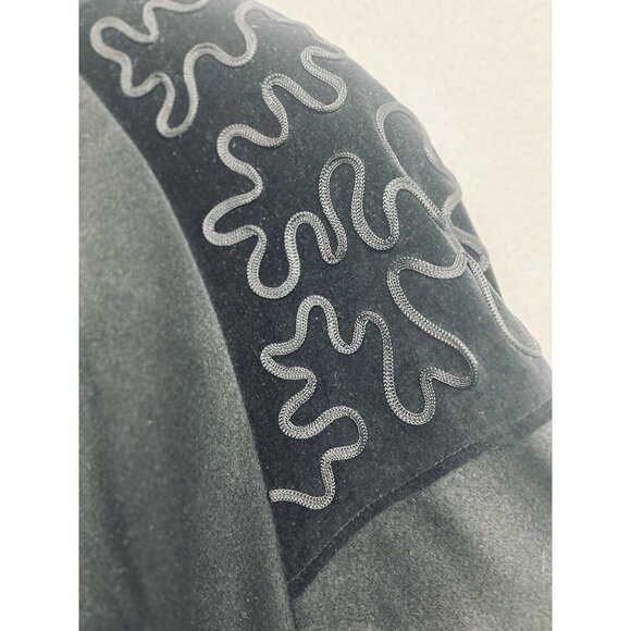 Vintage Stephanie Mathews Wool Trench Coat 10 Black Dark Academia USA Made - Picture 6 of 12